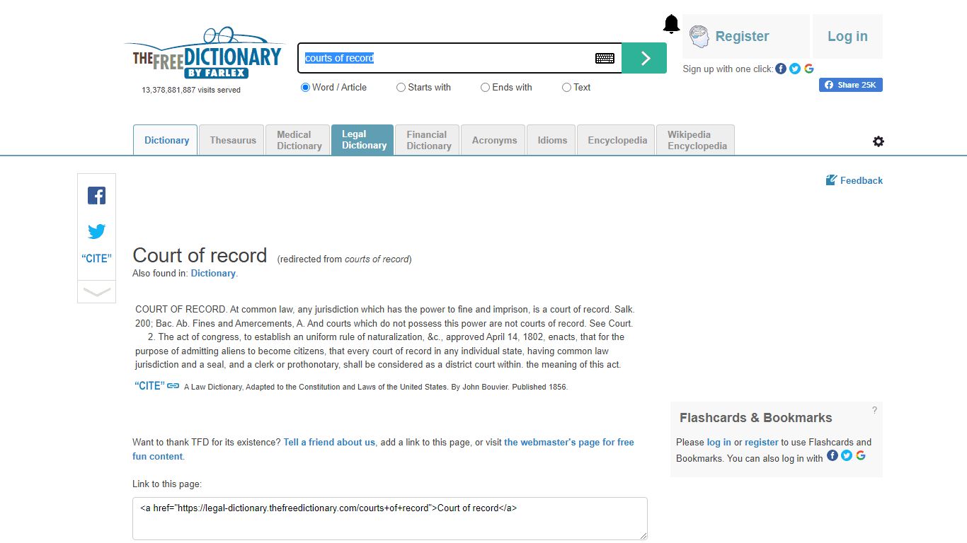 Courts of record legal definition of courts of record